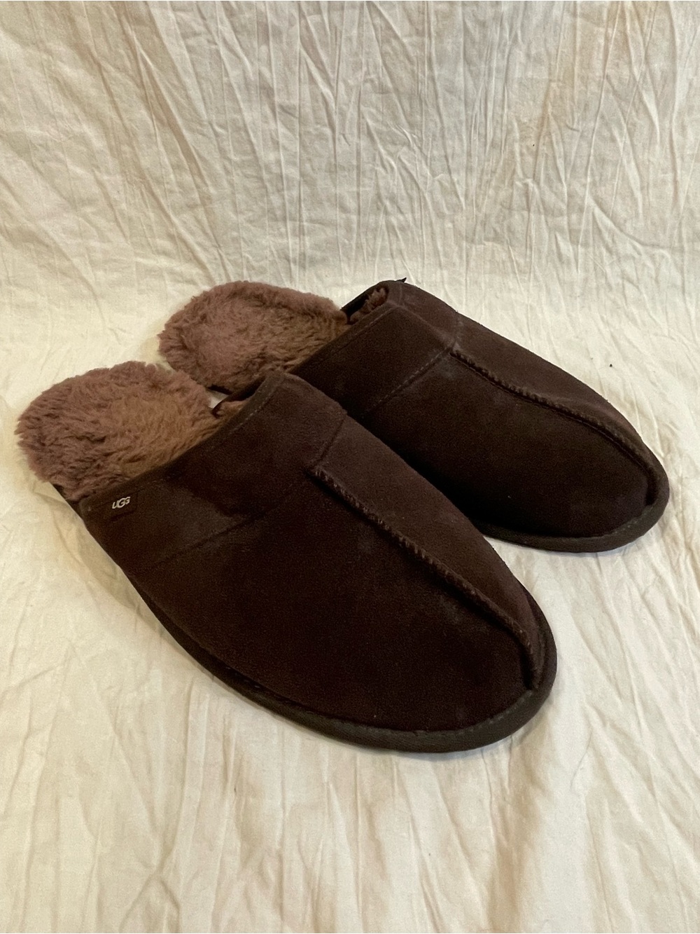 UGG Scuffette Brown Suede Shearling Lined Slippers Women’s Size 13
